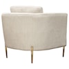 Diamond Sofa Furniture Lane Chair in Light Cream Fabric with Gold Metal