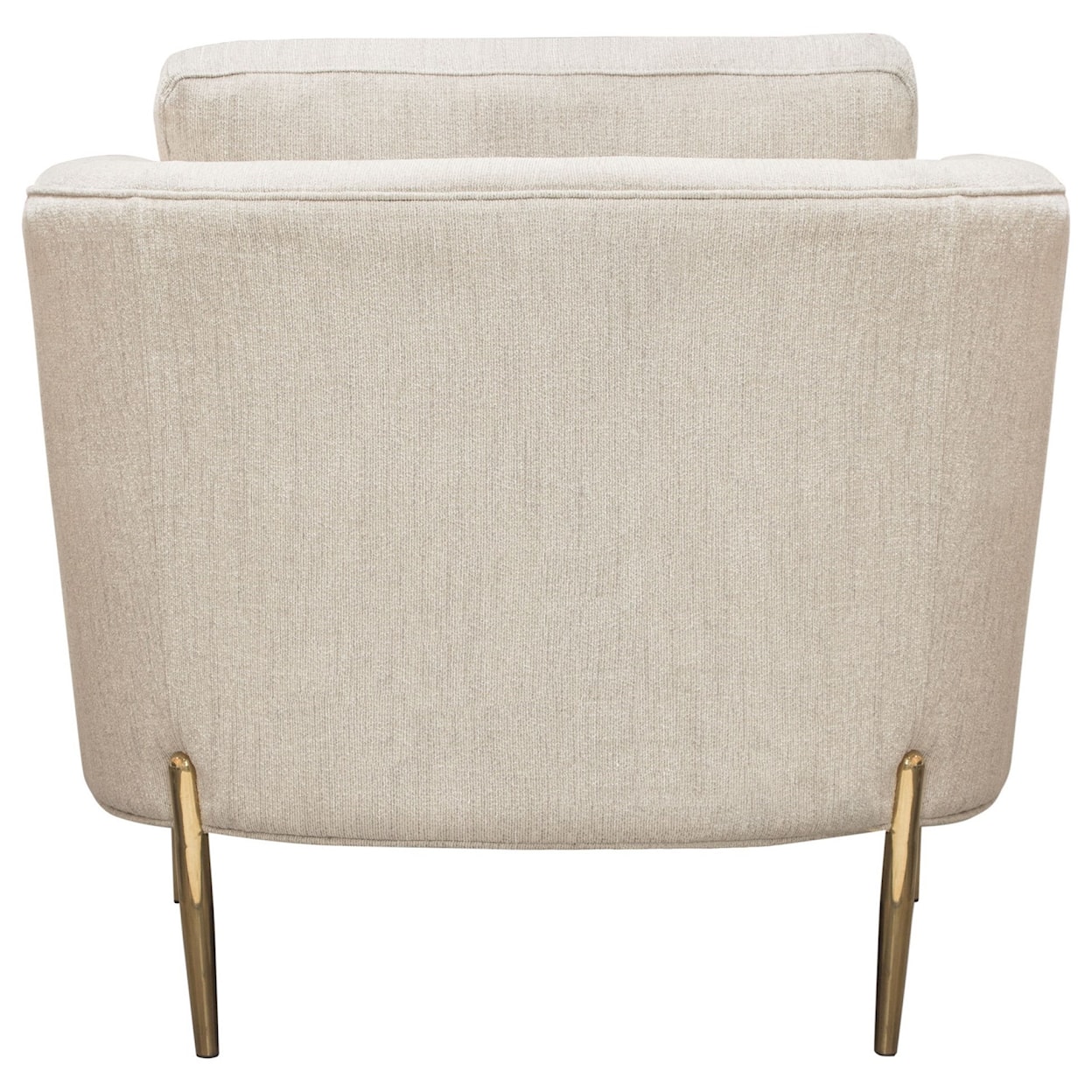 Diamond Sofa Furniture Lane Chair in Light Cream Fabric with Gold Metal