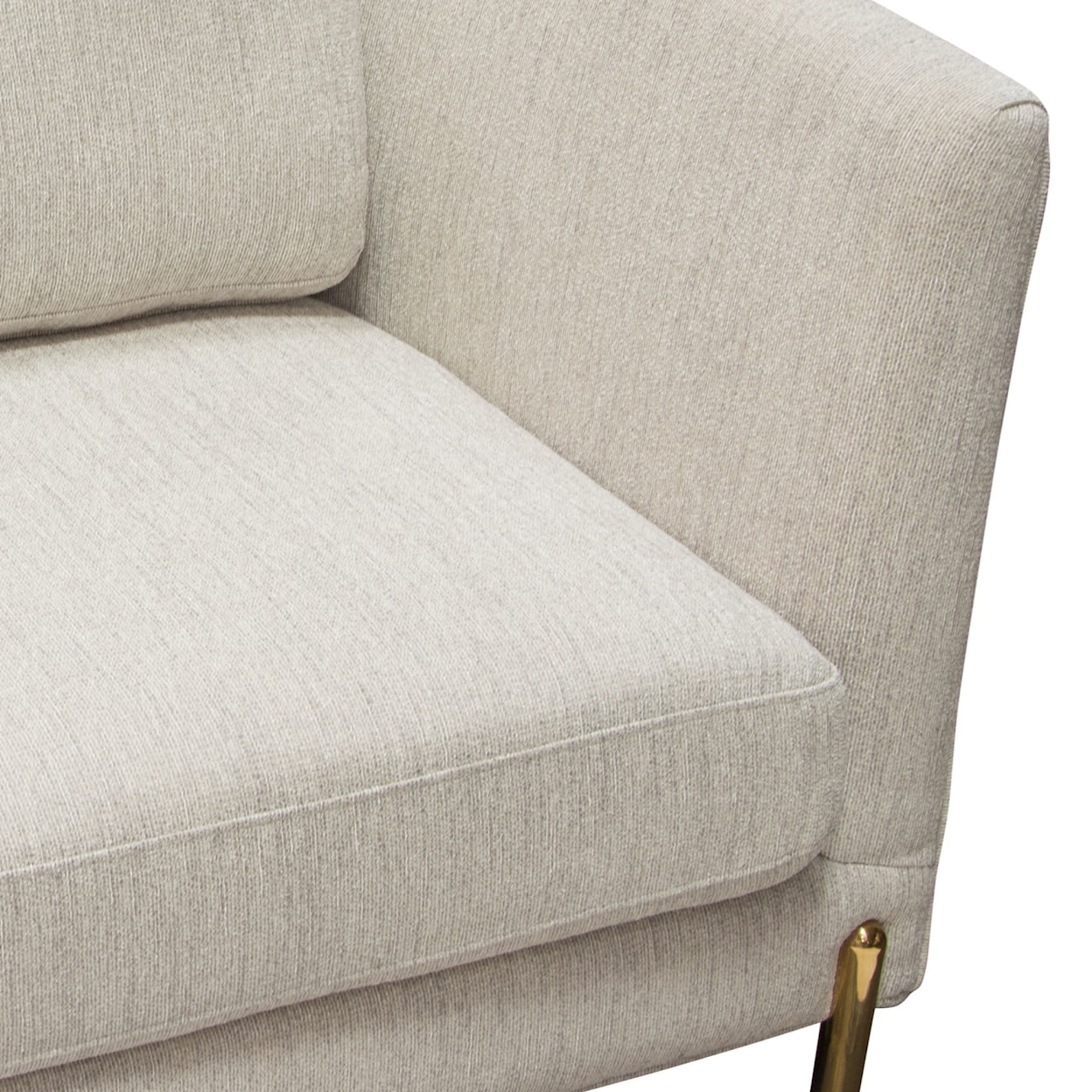 Diamond Sofa Furniture Lane Chair in Light Cream Fabric with Gold Metal