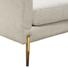 Diamond Sofa Furniture Lane Chair in Light Cream Fabric with Gold Metal