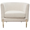 Diamond Sofa Furniture Lane Chair in Light Cream Fabric with Gold Metal