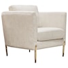 Diamond Sofa Furniture Lane Chair in Light Cream Fabric with Gold Metal