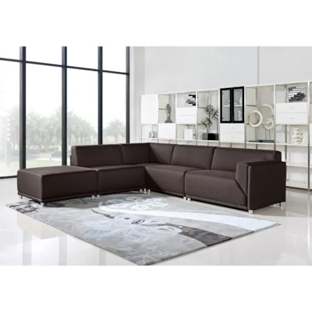 Right Facing Five Piece Modular Contemporary Sectional Sofa