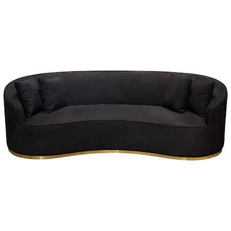 Contemporary Sofa with Metal Accent Trim