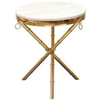 Round Accent Table with Marble Top