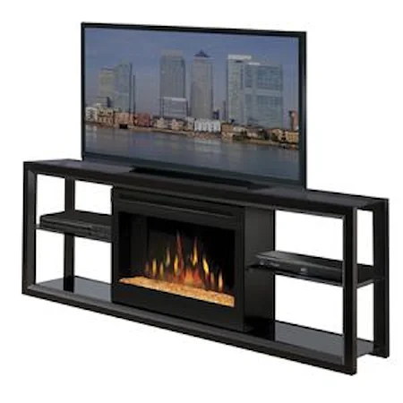 Media Mantel with Firebox