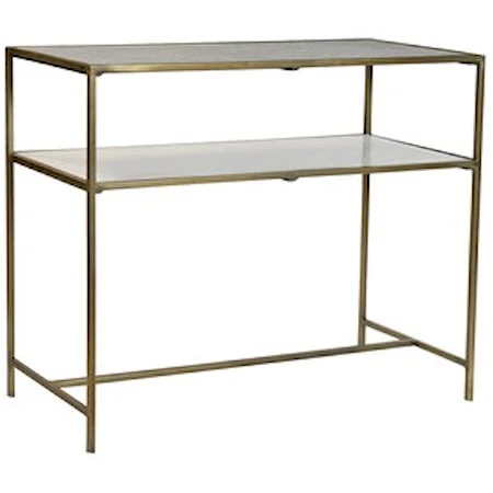 Iron Console Table with Marble Top