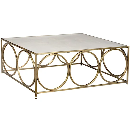 Wharton Coffee Table with Polished Marble Top