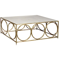 Wharton Coffee Table with Polished Marble Top