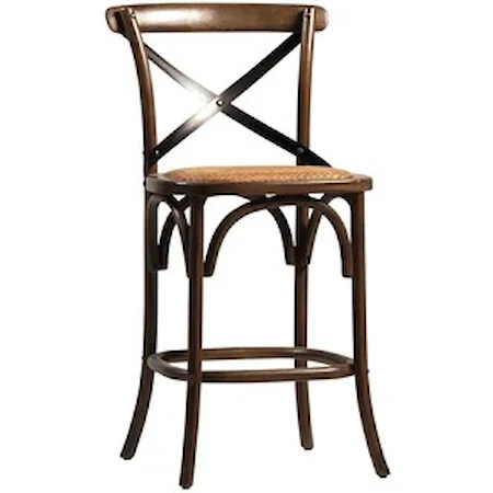 Portebello Counter Stool with Steel X Back