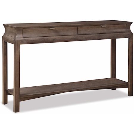 Transitional 2-Drawer Console Table with Lower Storage Shelf