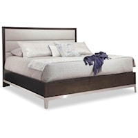 King Upholstered Bed with Stainless Steel Base