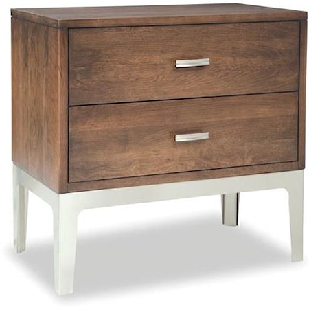 Contemporary Nightstand with Two Soft-Close Drawers