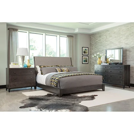 Contemporary 4-Piece Upholstered Queen Bedroom Group