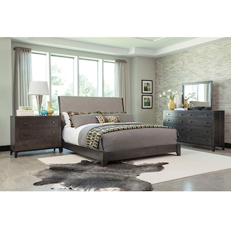 Contemporary 4-Piece Upholstered King Bedroom Group