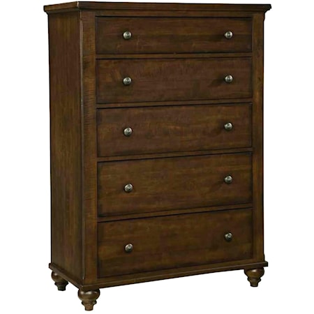 Casual 5-Drawer Chest with Soft-Close Drawers