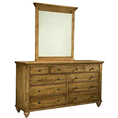 Triple Dresser and Vertical Mirror