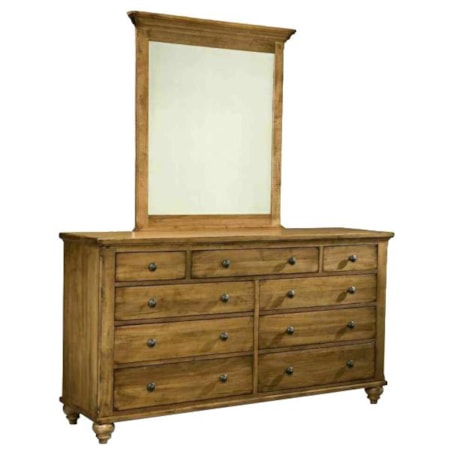 Triple Dresser and Vertical Mirror