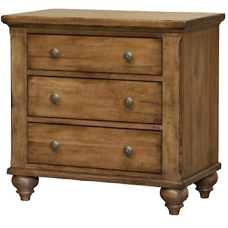 Casual 3-Drawer Nightstand with Soft-Close Drawers