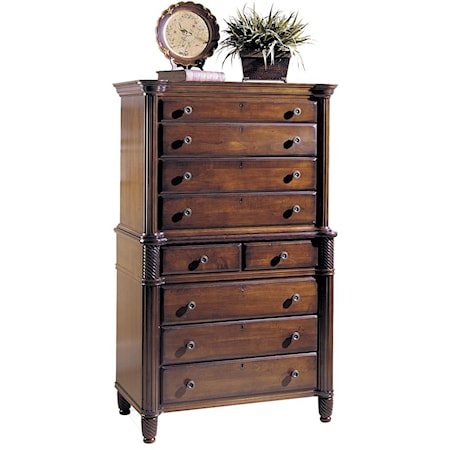 Traditional Chest on Chest with 9 Drawers