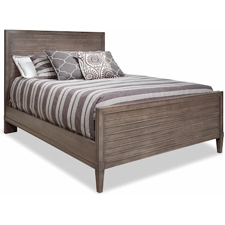 Transitional Queen Bed with Slatted Design