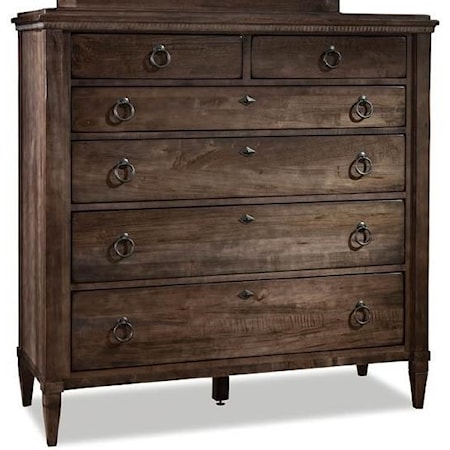 Transitional 6-Drawer Dressing Chest with Soft-Close Drawers