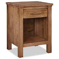 Transitional 1-Drawer Open Nightstand