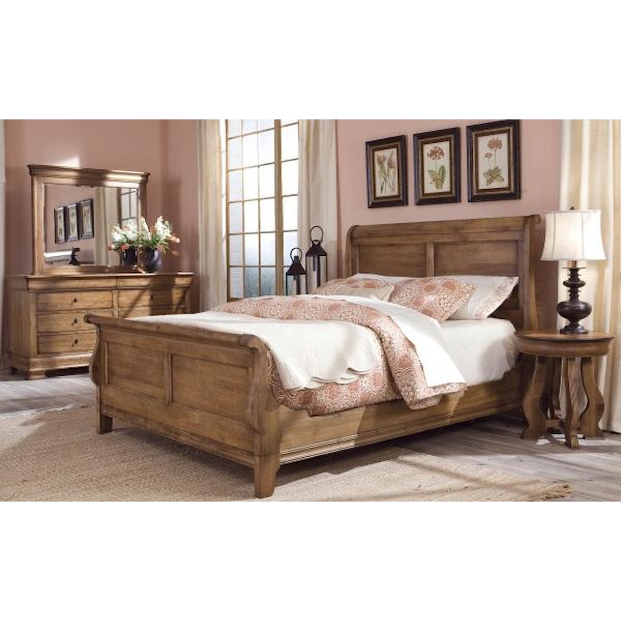 Durham Vineyard Creek King Size Sleigh Bed