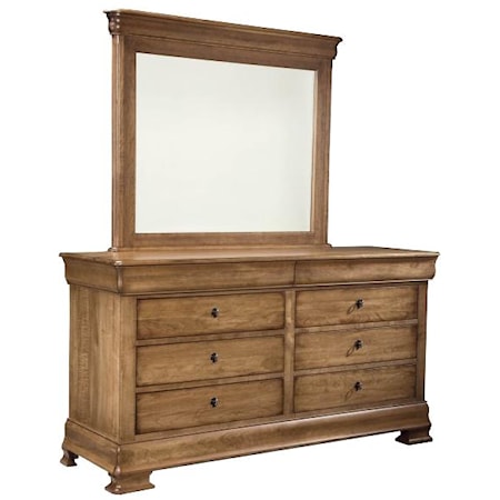 Double Dresser and Landscape Mirror