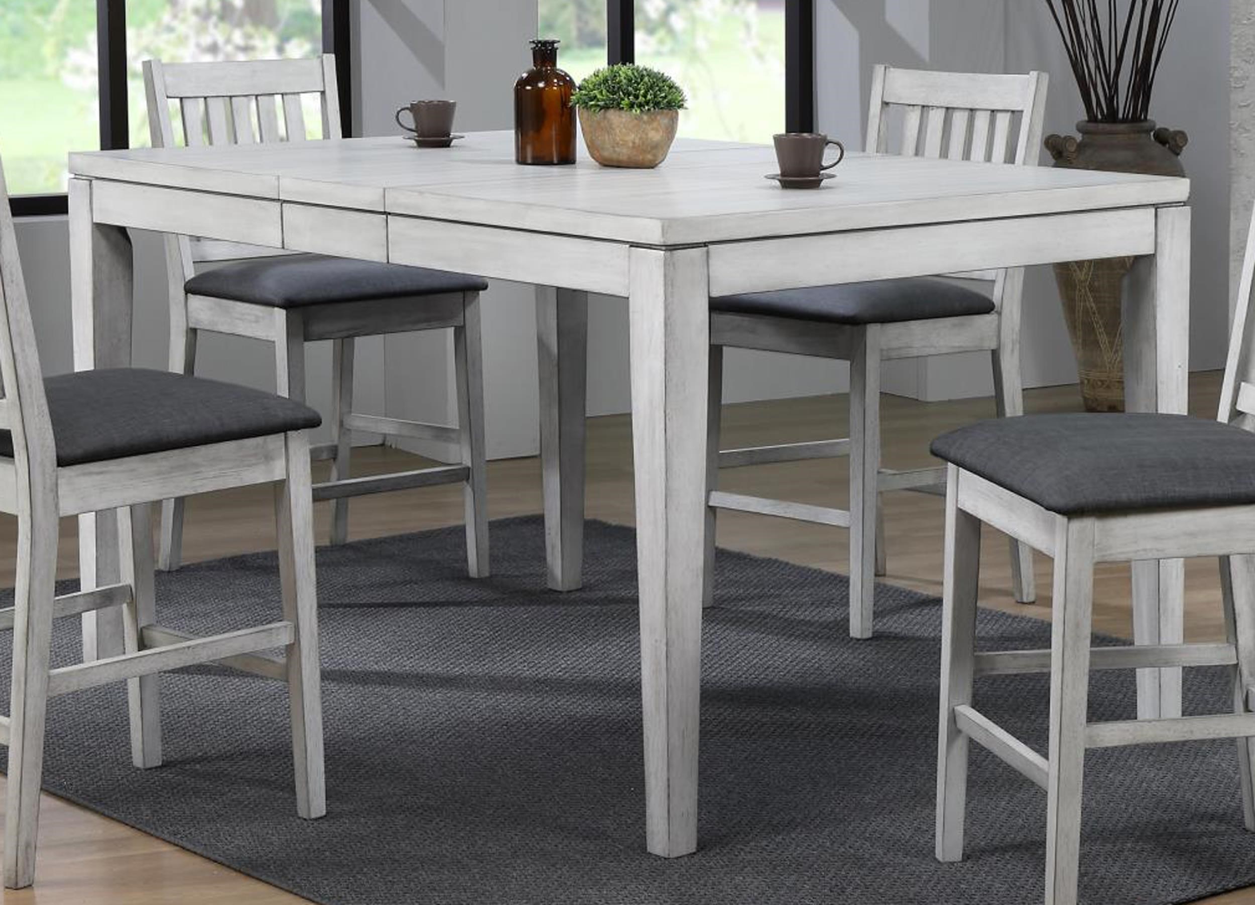 7 piece counter height shop dining set with butterfly leaf