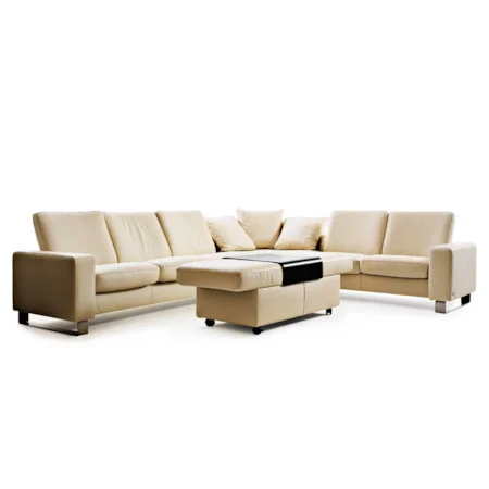 Low Back Sectional Sofa with Medium Corner