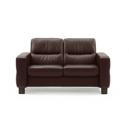 Low Back Reclining Leather Loveseat