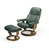 Stressless by Ekornes Consul Small Reclining Chair & Ottoman with Classic Base