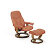 Stressless by Ekornes Consul Small Chair & Ottoman with Classic Base