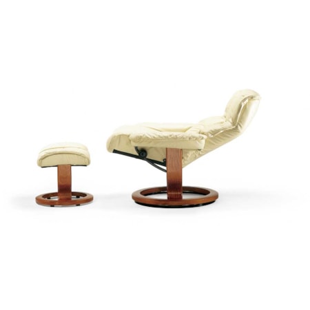 Large Chair &amp; Ottoman with Classic Base