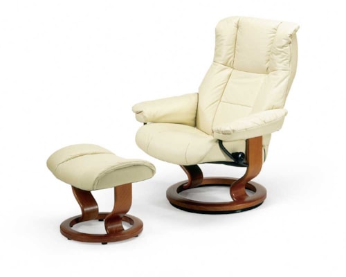 Medium Reclining Chair & Ottoman with Classic Base