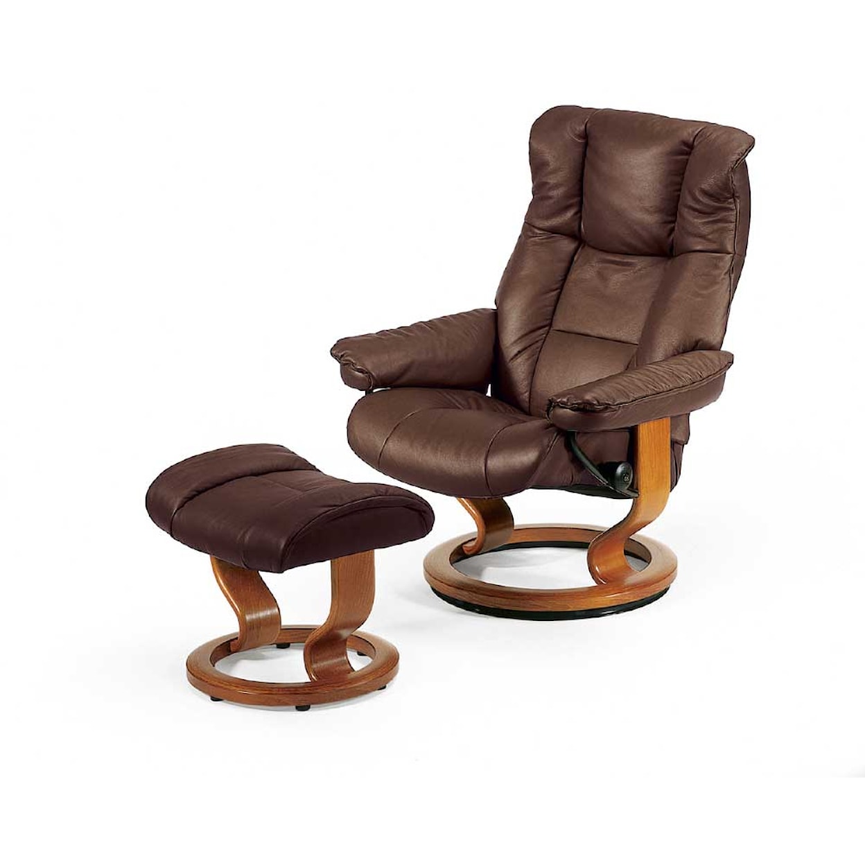 Stressless by Ekornes Mayfair Medium Chair & Ottoman with Classic Base