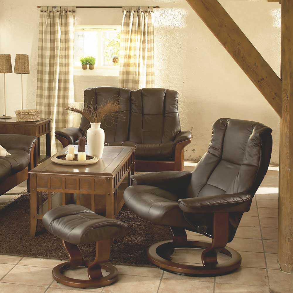 Stressless by Ekornes Mayfair Medium Reclining Chair Ottoman