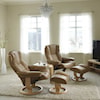 Stressless by Ekornes Mayfair Medium Chair & Ottoman with Classic Base