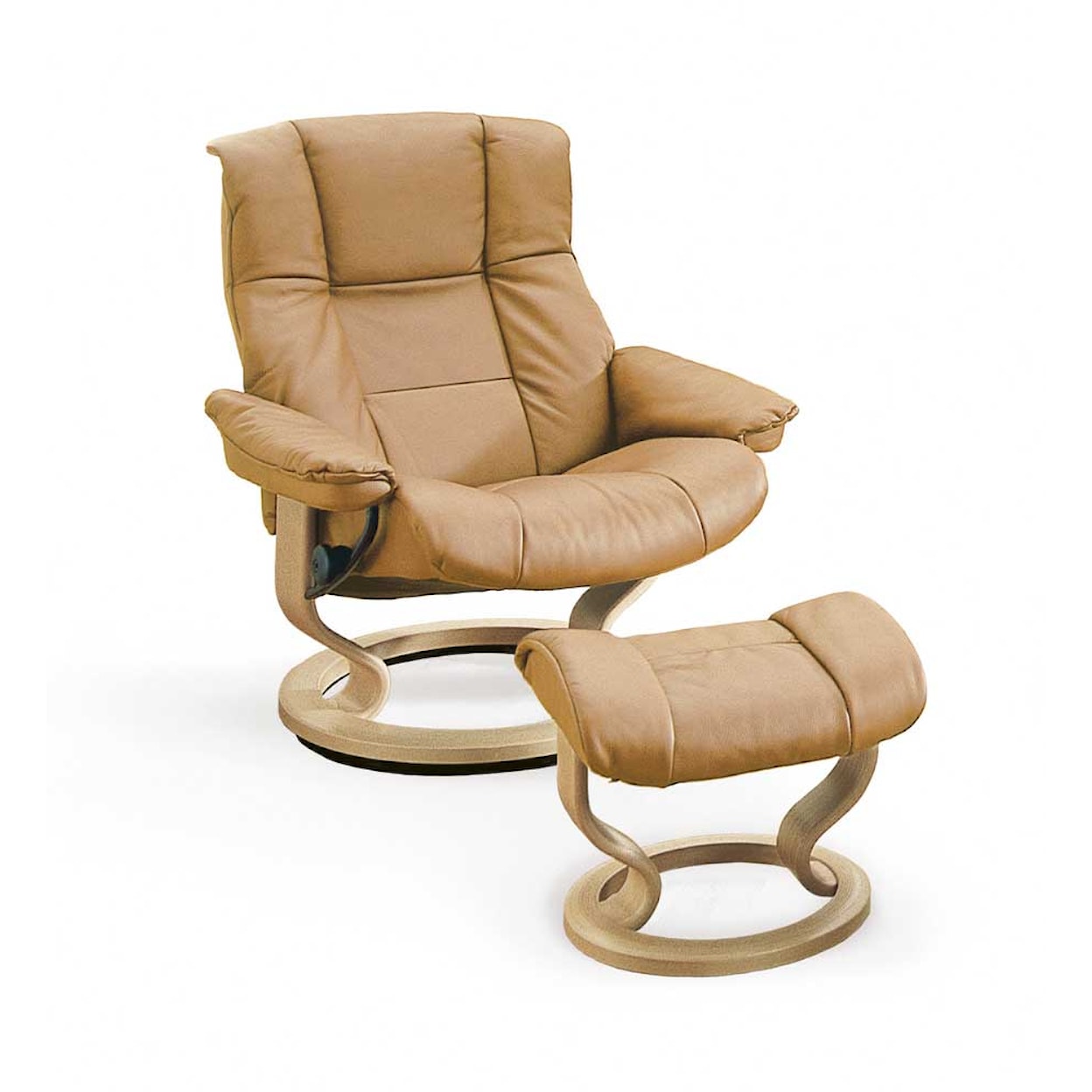 Stressless by Ekornes Mayfair Medium Chair & Ottoman with Classic Base