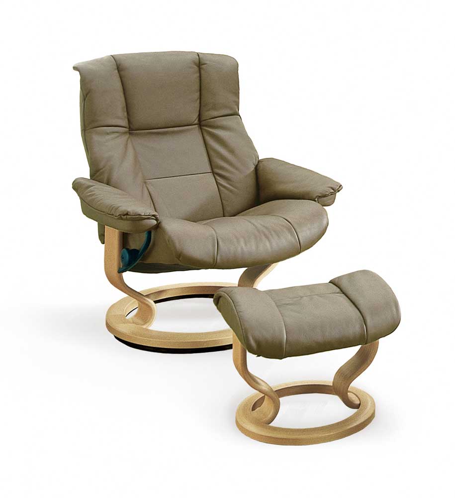 Mayfair medium chair & ottoman with classic base cheap