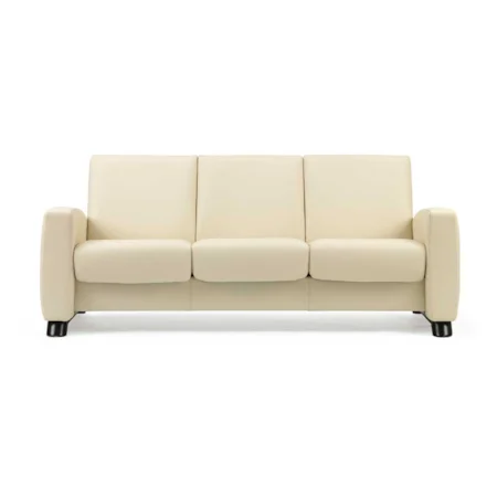 Low Back Reclining 3 Seat Leather Sofa