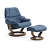 Stressless by Ekornes Reno Large Chair & Ottoman with Classic Base