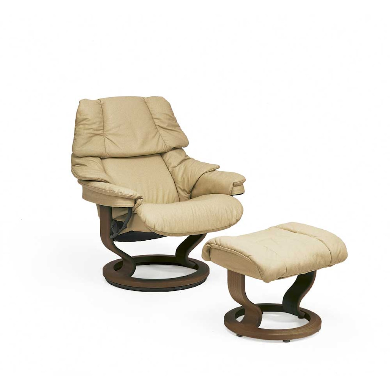 Stressless by Ekornes Reno Large Chair & Ottoman with Classic Base