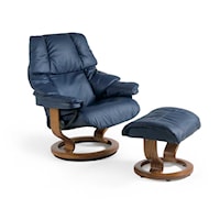 Medium Reclining Chair & Ottoman with Classic Base