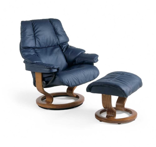 Medium Reclining Chair & Ottoman with Classic Base