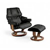 Stressless by Ekornes Reno Medium Chair & Ottoman with Classic Base