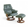 Stressless by Ekornes Reno Medium Chair & Ottoman with Classic Base