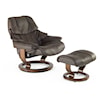 Stressless by Ekornes Reno Medium Chair & Ottoman with Classic Base