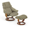 Stressless by Ekornes Reno Medium Chair & Ottoman with Classic Base